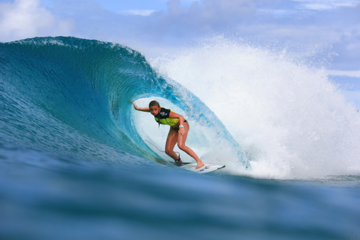 Lakey Peterson in action at the Roxy Pro Gold Coast.