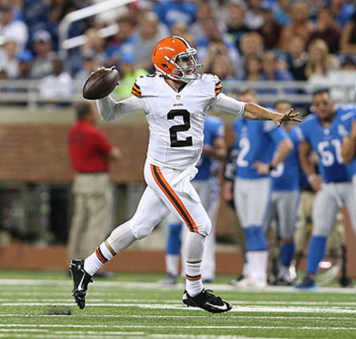 Johnny Manziel accounted for 91 yards of total offense on Saturday night. (Leon Halip/Getty Images)
