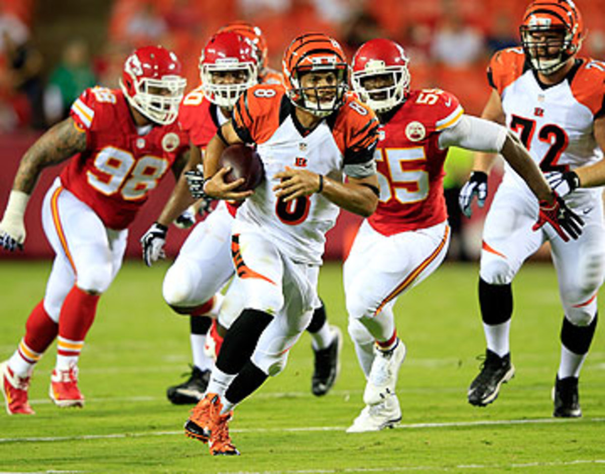 Matt Scott had a sick debut in his first game as a Bengal. (Jamie Squire/Getty Images)