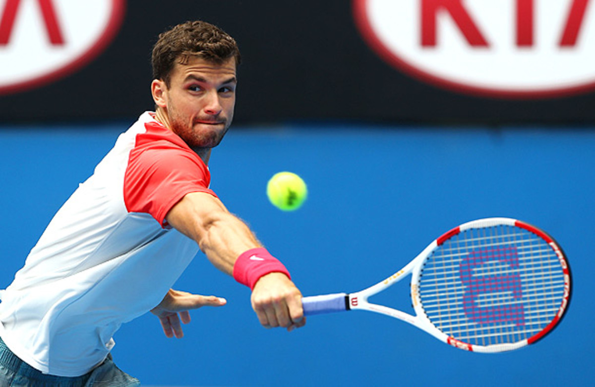 Grigor Dimitrov made a major breakthrough, defeating Milos Raonic 6-3, 3-6, 6-4, 7-6 (10) and reaching the fourth round of the Australian Open. (Robert Prezioso/Getty Images)