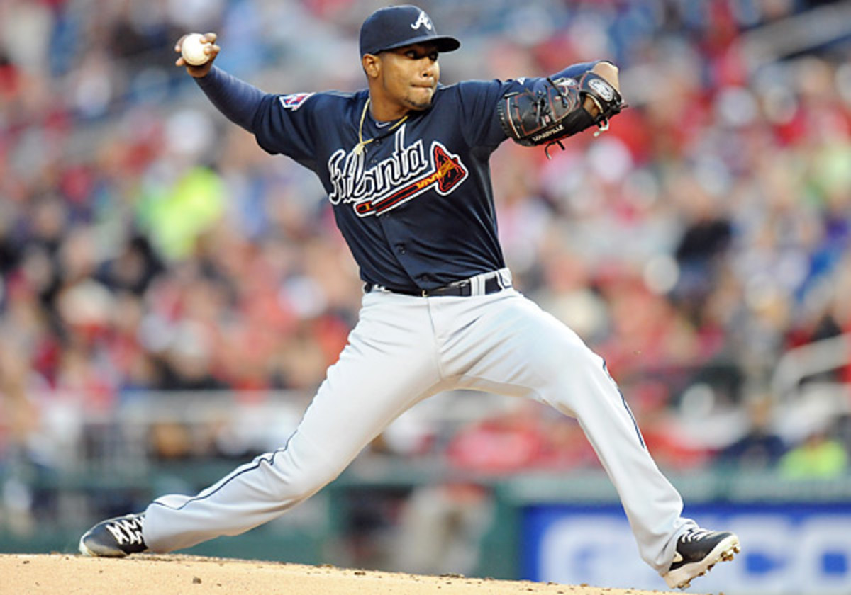 Julio Teheran has allowed four runs in two starts for the fast-starting Braves this season. (Mitchell Layton/Getty Images)
