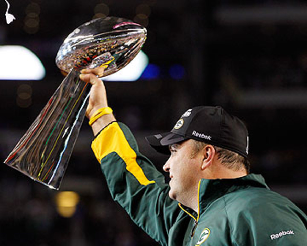 Mike McCarthy was hired by the Packers in January 2006 and lifted the Lombardi Trophy five years later. (Kevin C. Cox/Getty Images)