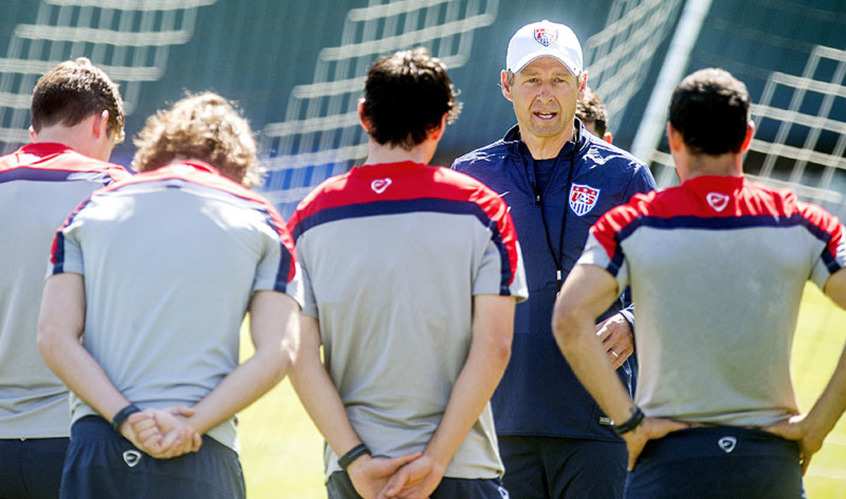 Coach Jurgen Klinsmann will lead the U.S. men's national team into the World Cup, which begins this week in Brazil. (Noah Berger/Getty Images)