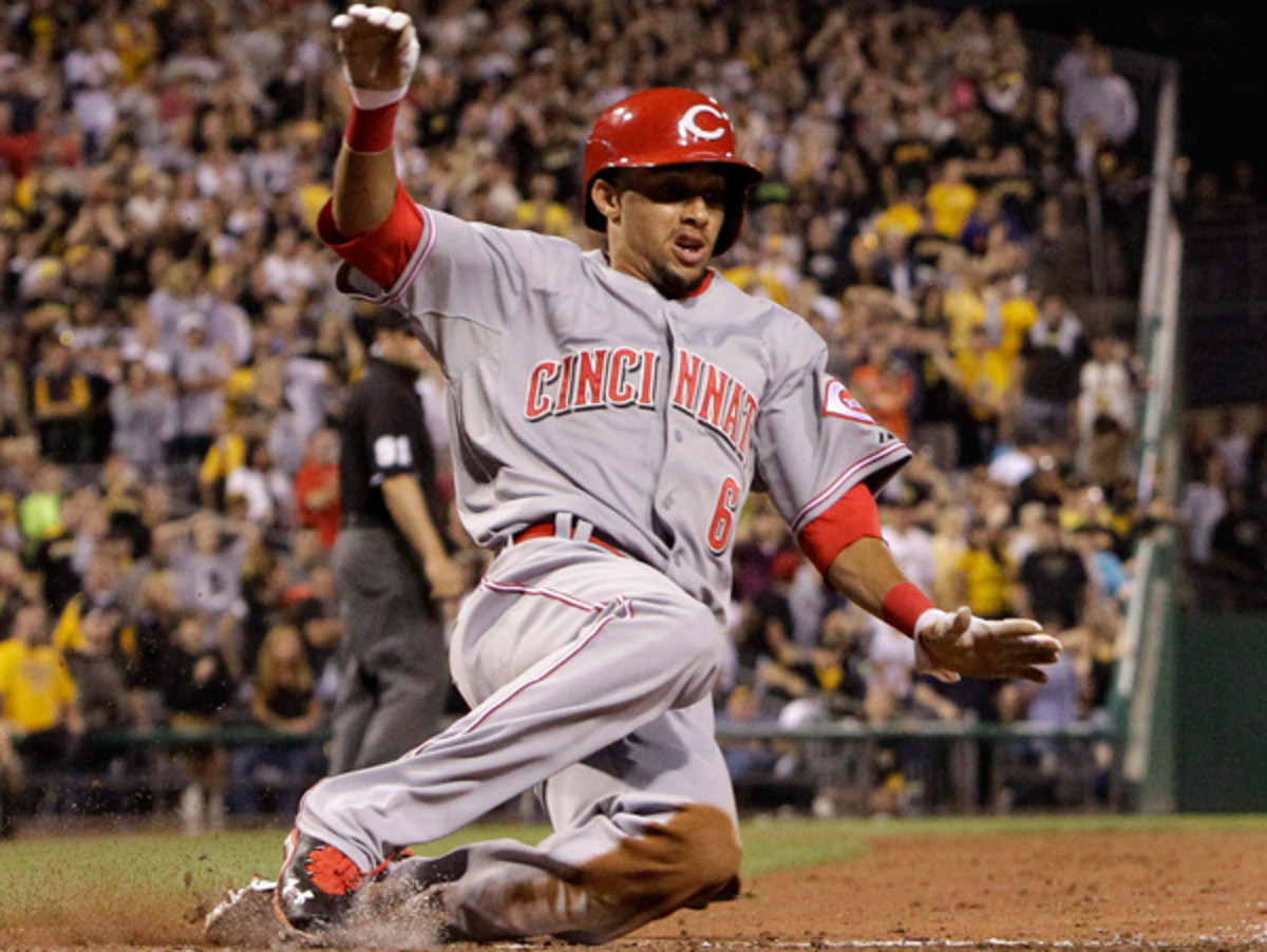 Billy Hamilton will bring his record-breaking speed to a full-time gig in Cincinnati. (Gene J. Puskar/AP)