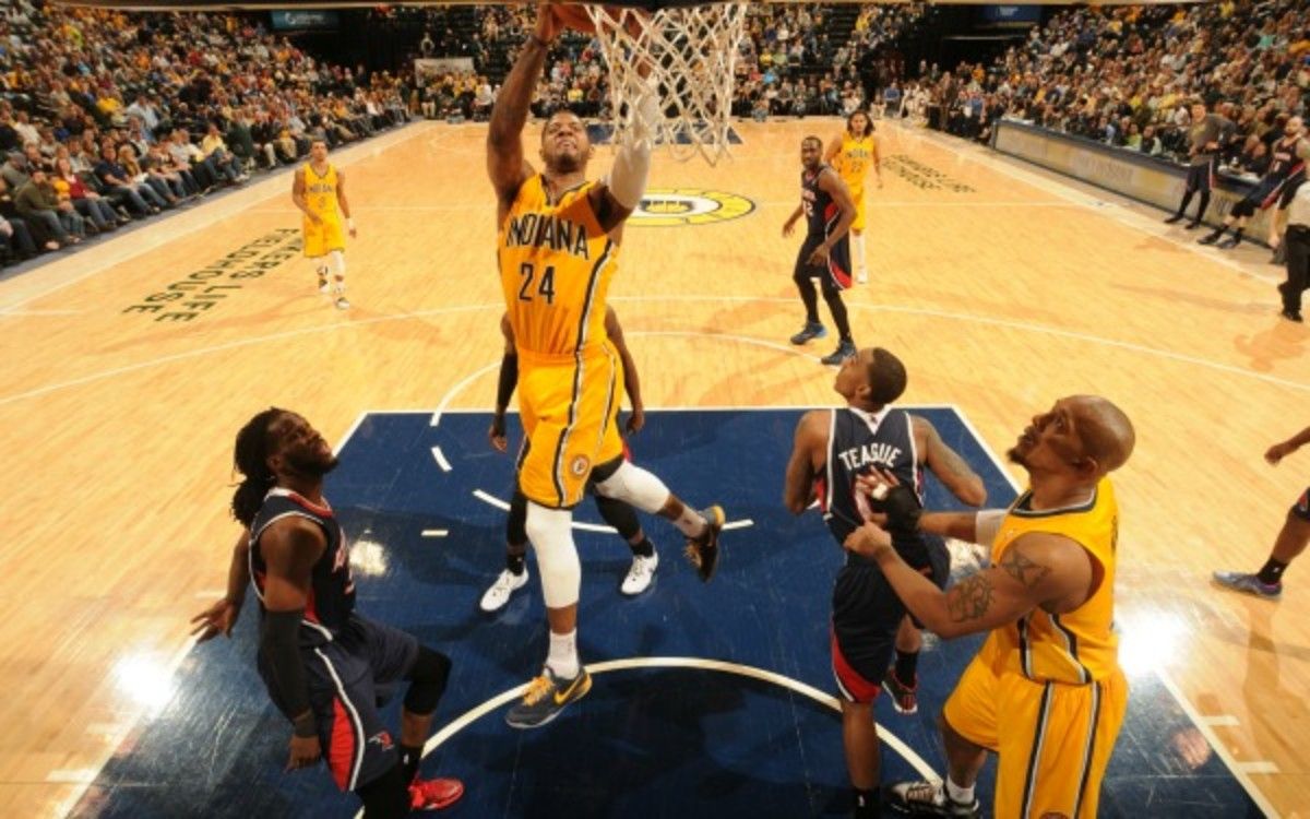 Paul George, Roy Hibbert, David West, Lance Stephenson and George Hill will sit in Milwaukee on Wednesday. (Ron Hoskins/Getty Images)