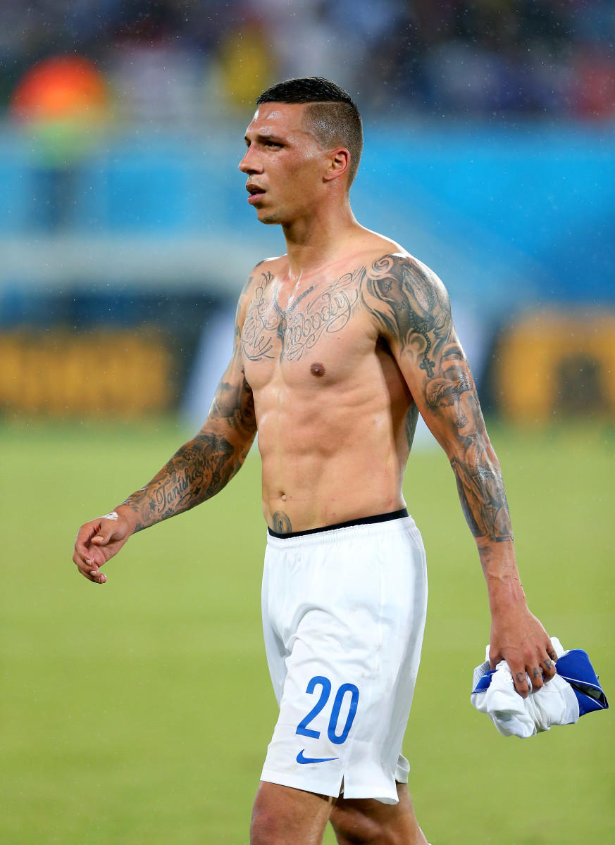 Jose Cholevas of Greece reacts after 0-0 draw in the 2014 FIFA World Cup Brazil Group C match between Japan and Greece