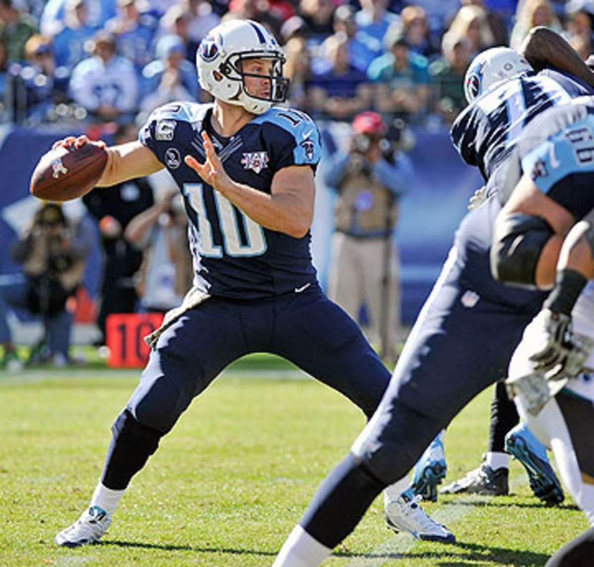 The Titans have said they aren't going to pick up the fifth-year option for Jake Locker. (Frederick Breedon/Getty Images)