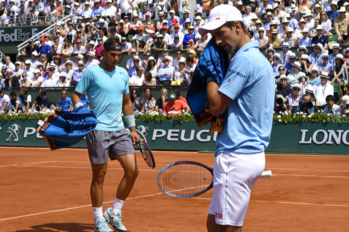 Rafael Nadal, always letting his opponent cross over first. (DOMINIQUE FAGET/AFP/Getty Images)