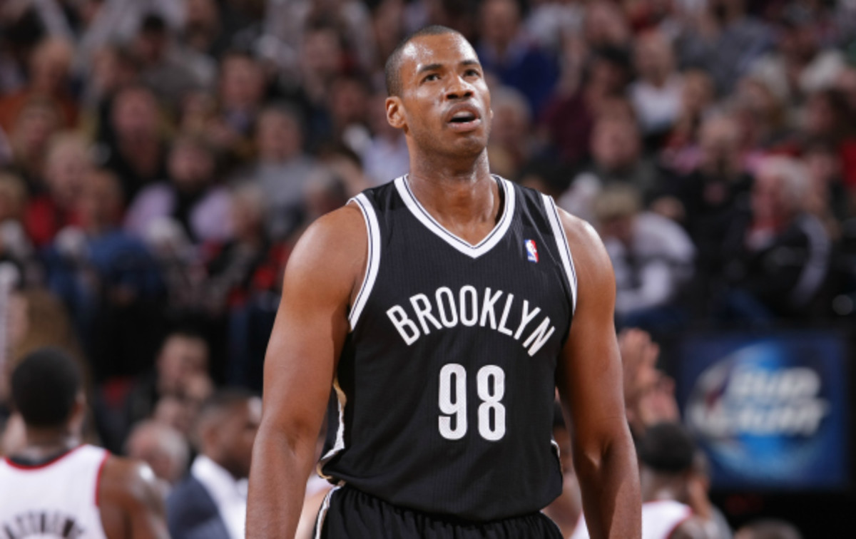 Jason Collins wears number  98 in honor of the year Matthew Shephard was killed. (Sam Forencich/National Basketball/Getty Images)