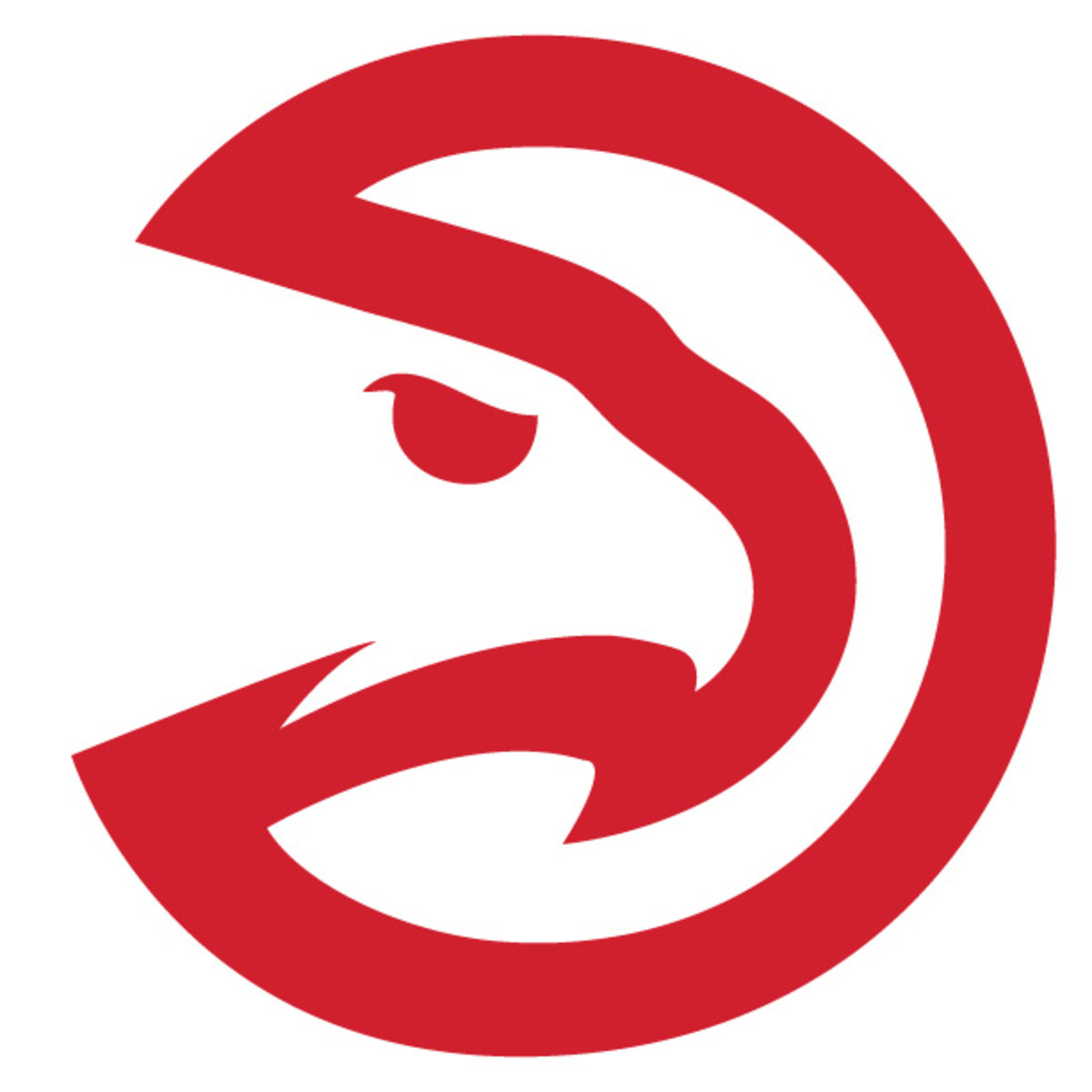 The Hawks' old logo (left) alongside their new secondary logo (right). (SportsLogos.Net)