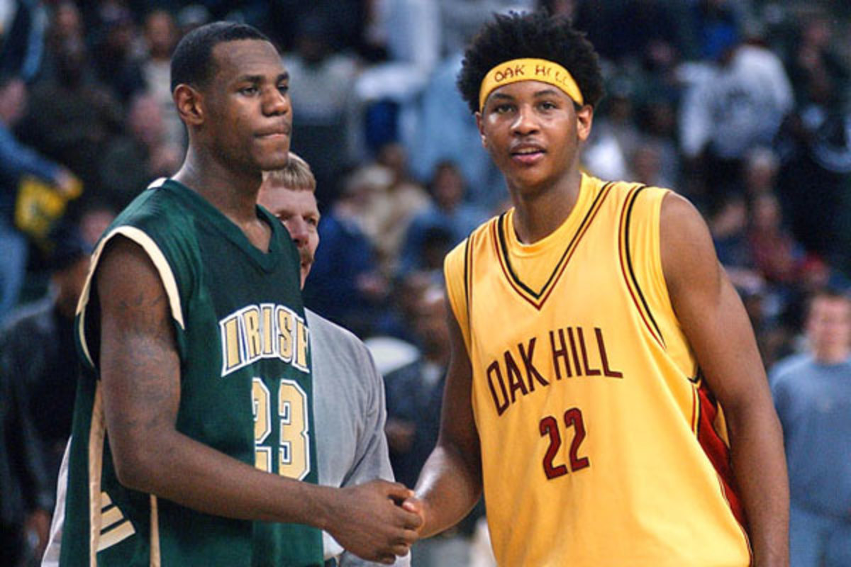 LeBron James and Carmelo Anthony :: Phil Masturzo/Akron Beacon Journal