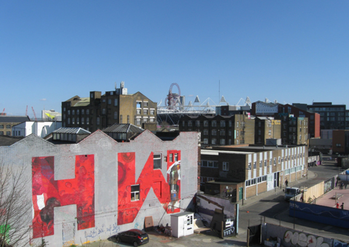 Hackney Wick's former industrial center sits in front of the Olympic Park.