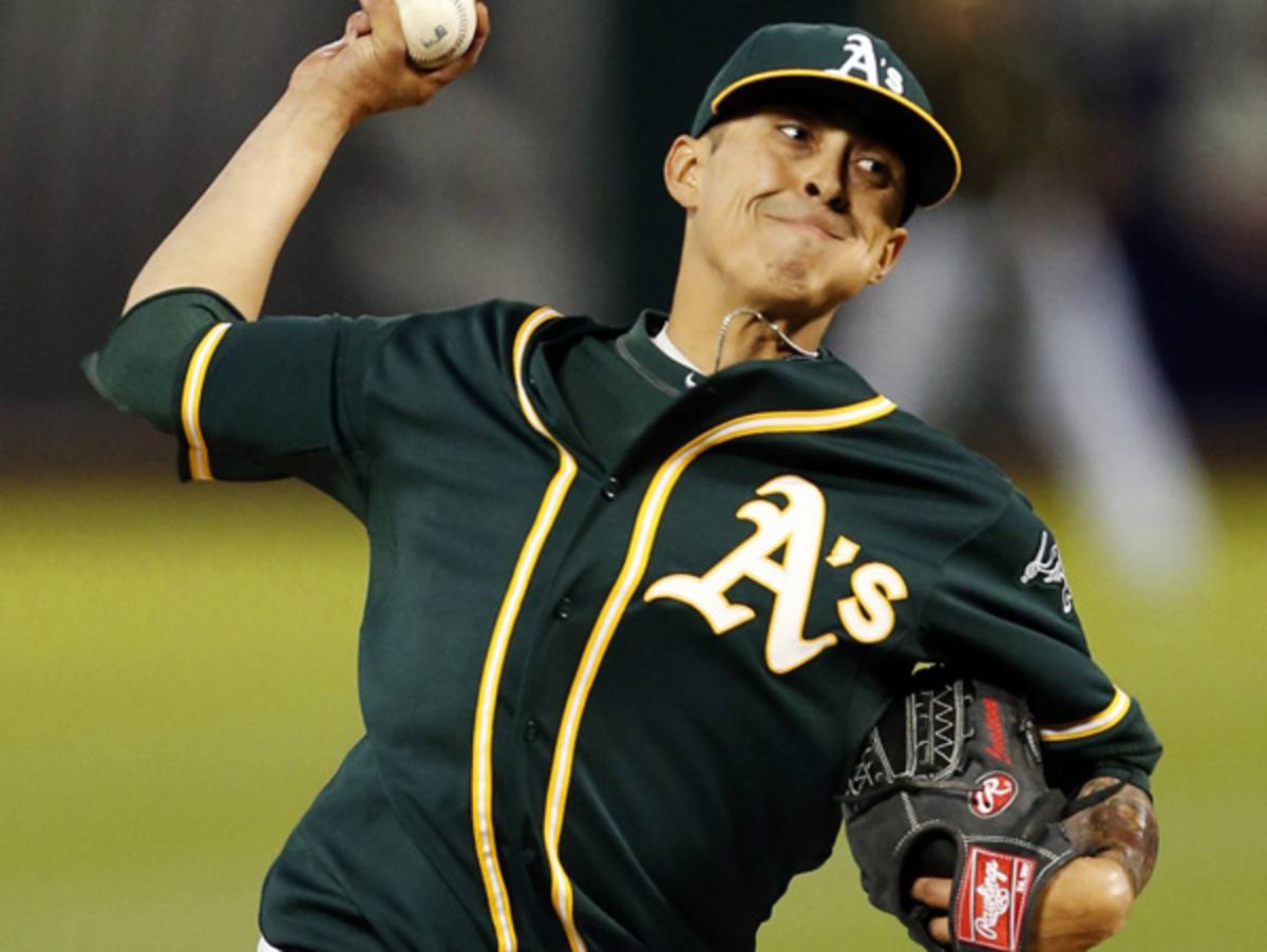 30-year-old Jesse Chavez is making the most of his starting opportunity in Oakland. (Beck Diefenbach/AP)