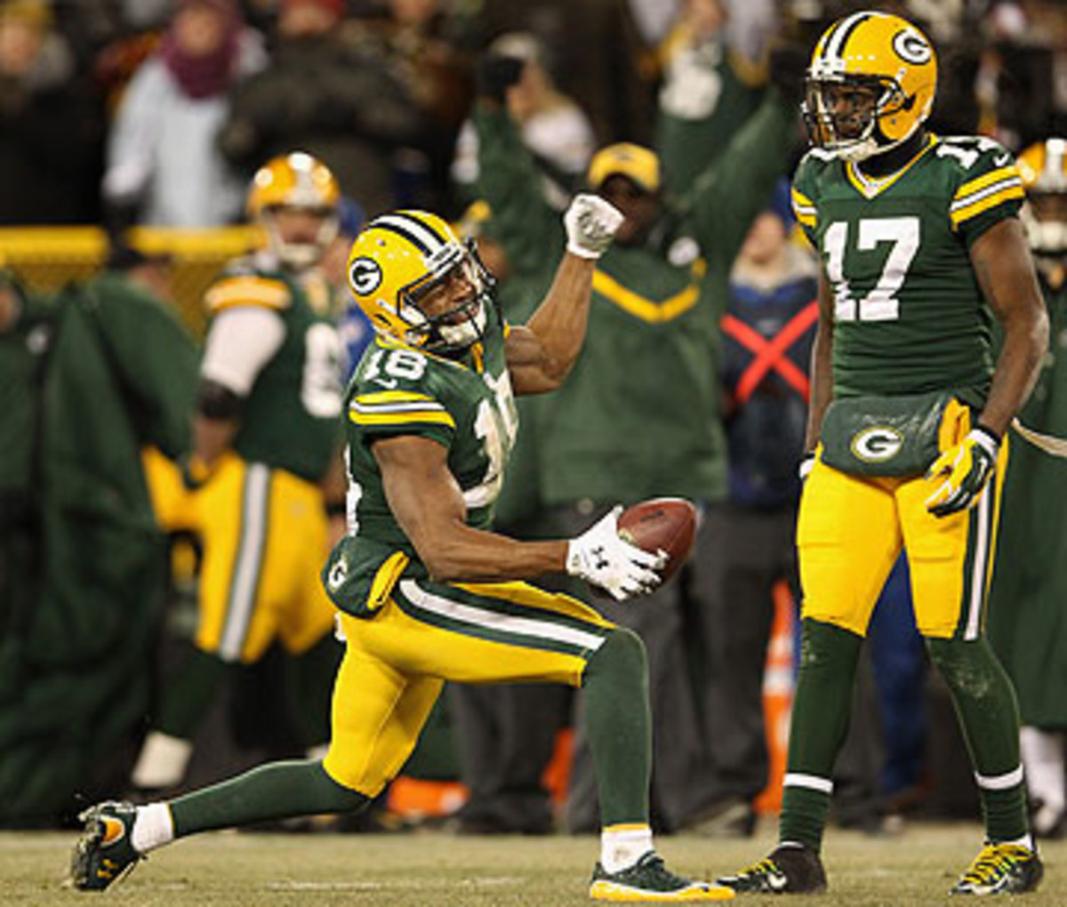 Randall Cobb's clutch grab to convert a first down sealed the win for the Packers. (Christian Petersen/Getty Images)