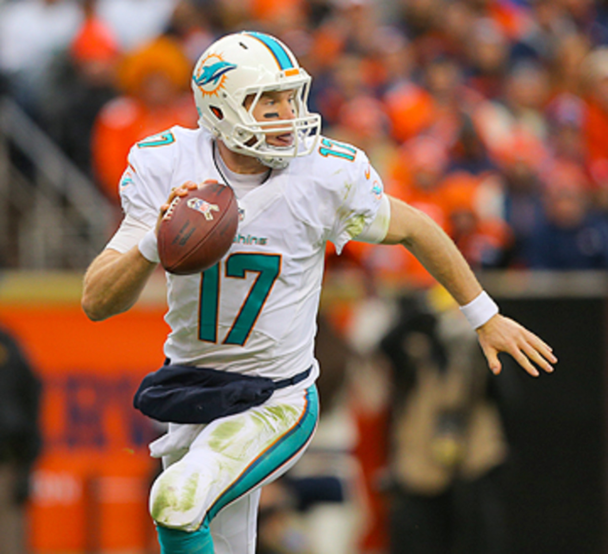 Tannehill's play in a new system has kept Miami in the playoff hunt. (Justin Edmonds/Getty Images)