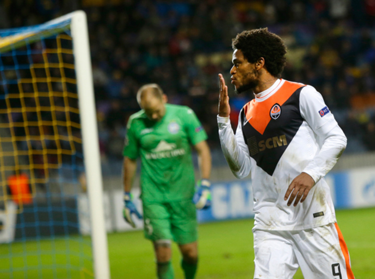 Luiz Adriano tied Lionel Messi's Champions League record by scoring five goals in one game.