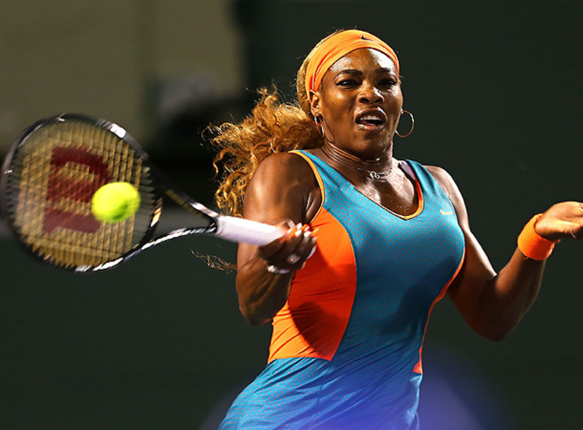Serena Williams continues to look strong as she enters her match with Maria Sharapova. (Mike Ehrmann/Getty Images)