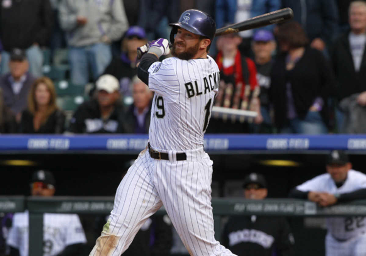 Charlie Blackmon's career day included a home run, three doubles and two singles. (David Zalubowski/AP)