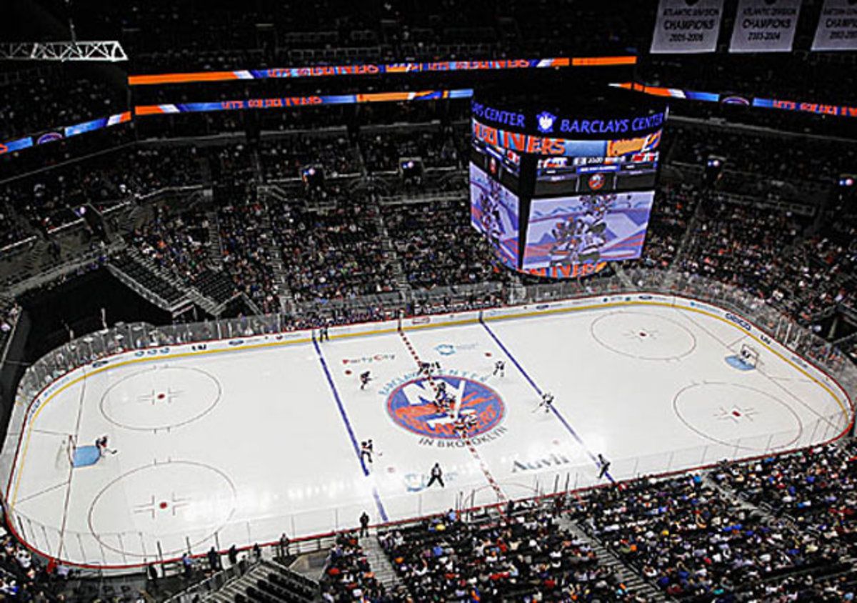 View of Barclays Center during New York Islanders game