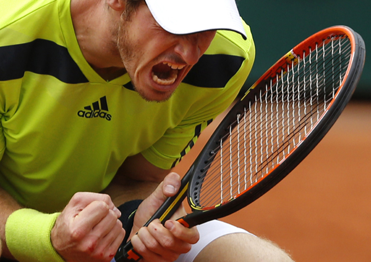 Andy Murray was pumped to seal the deal in his fourth-round match against Philipp Kohlschreiber. (Darko Vojinovic/AP)