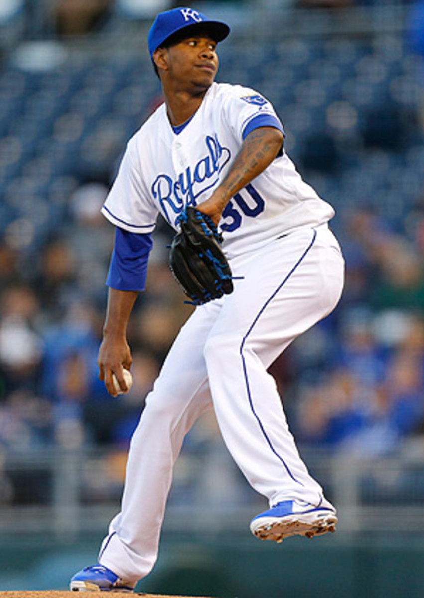 Yordano Ventura gave up two hits and struck out six against the Rays Tuesday.