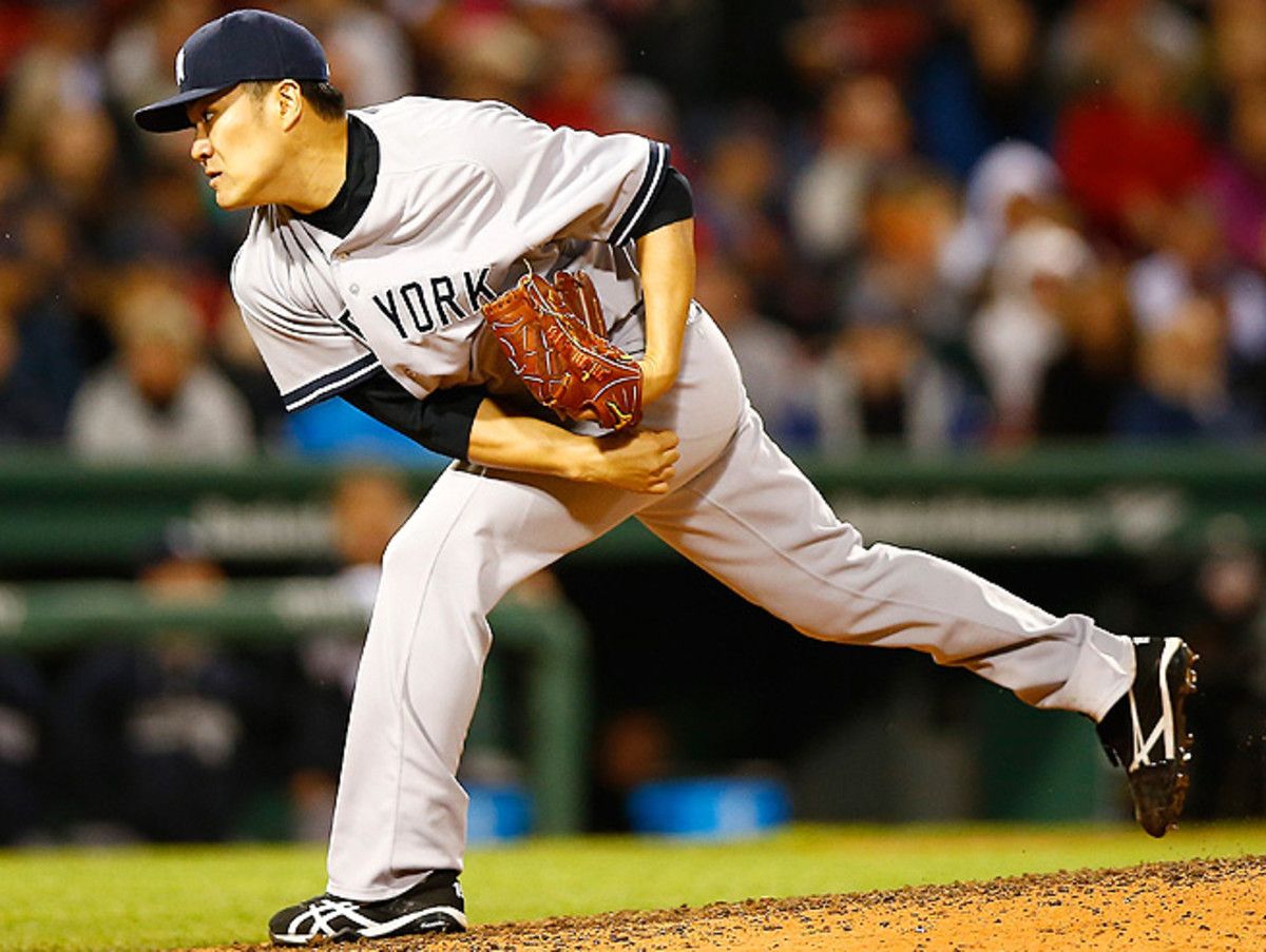 Masahiro Tanaka tossed eight strikeouts in his first visit to Fenway Park on April 22.