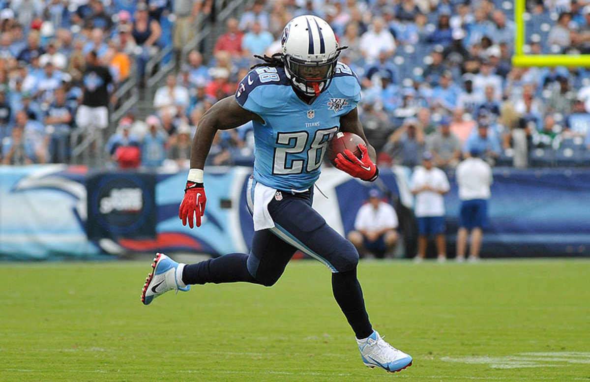 A 'questionable work ethic' was cited in a report about why the Titans decided to part ways with running back Chris Johnson, who is now on the open market. (Frederick Breedon/Getty Images)