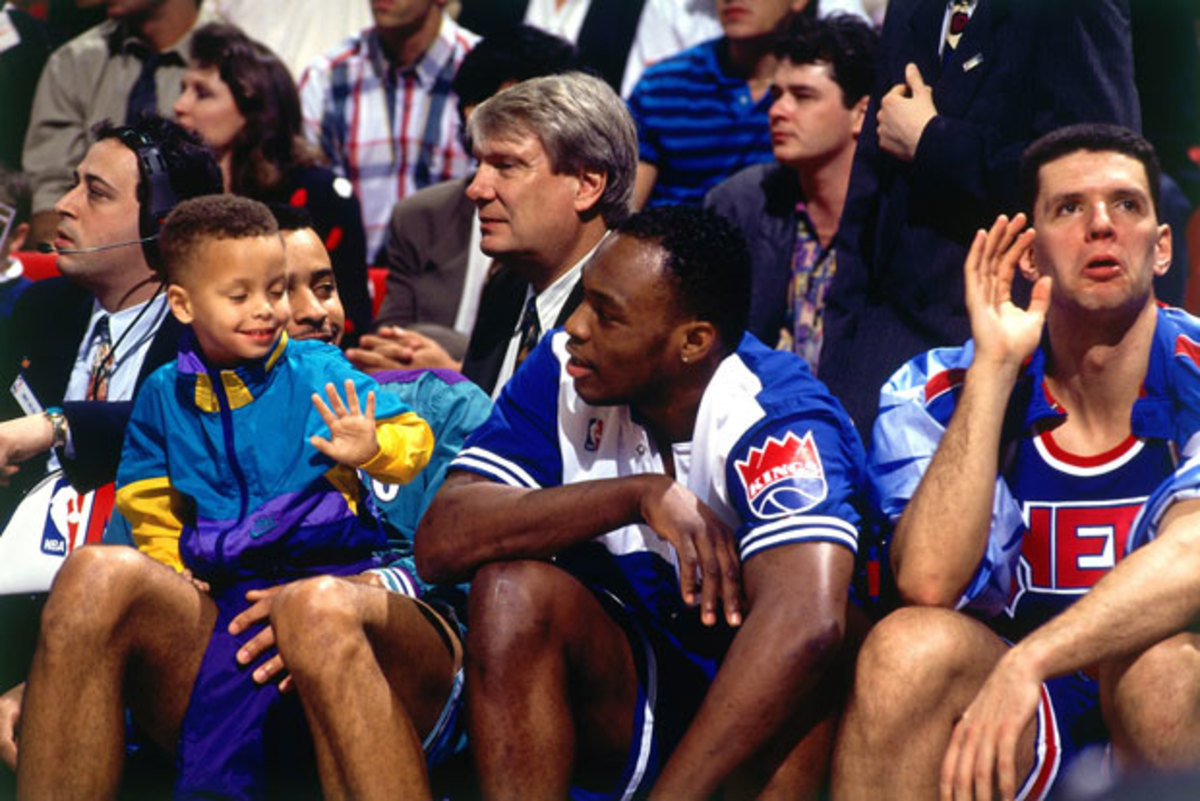 Dell Curry, Stephen Curry, Mitch Richmond and Drazen Petrovic :: Getty Images