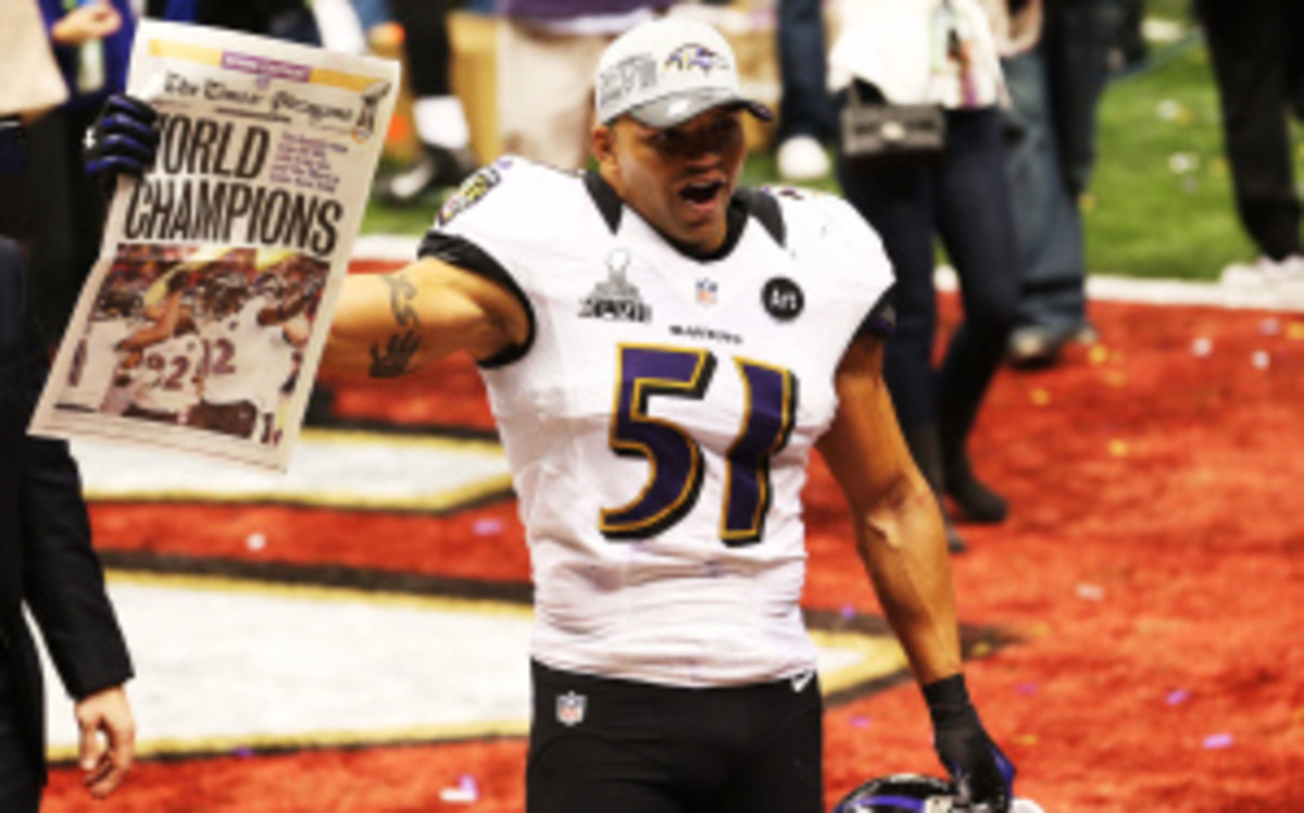 Brendon Ayanbadejo wouldn't say whether it was his Bears or Ravens team that smoked pot days before the Super Bowl. (Ronald Martinez/Getty Images)