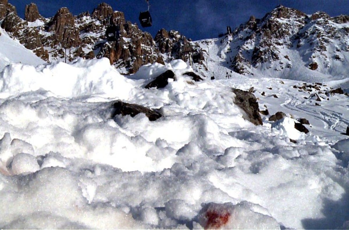 Michael Schumacher's blood can be seen on the snow where his skiing accident occurred.