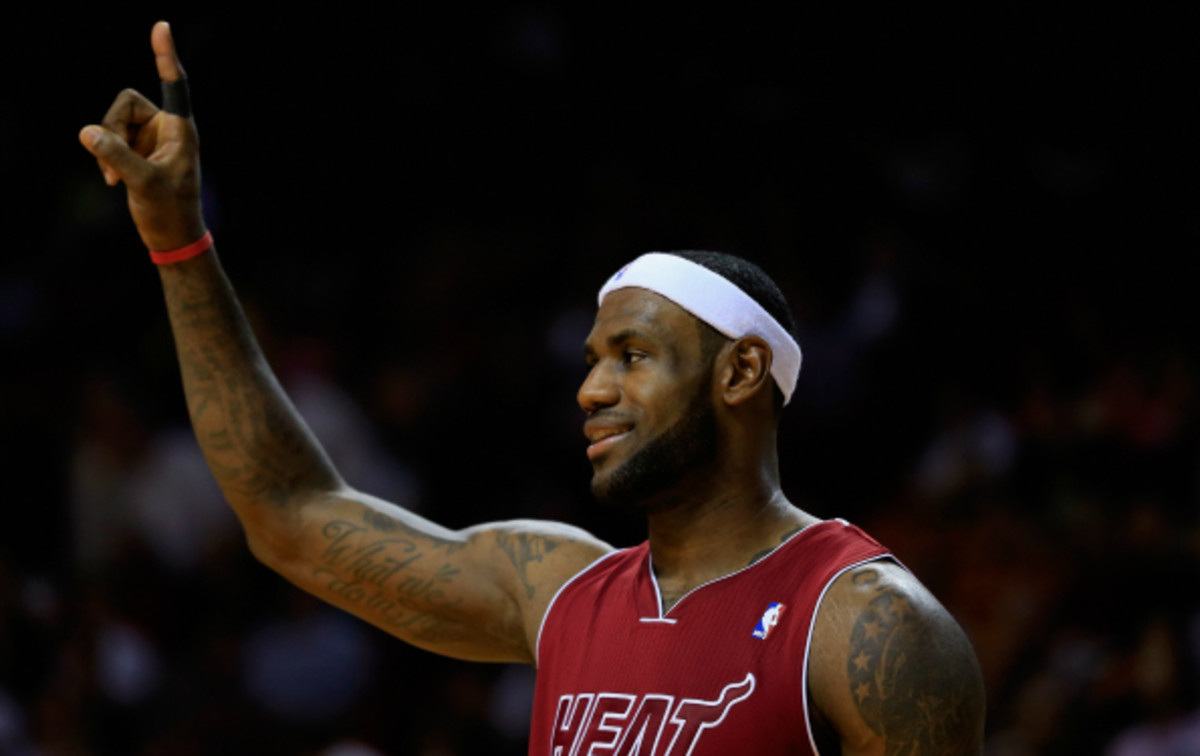 LeBron James lead the Heat in points, rebounds and assists. (Chris Trotman/Getty Images)