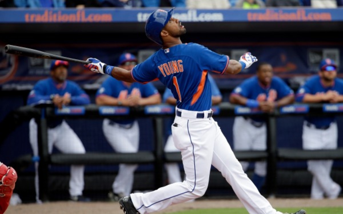 New York Mets outfielder Chris Young is a .235 career hitter. (AP Photo/David Goldman)