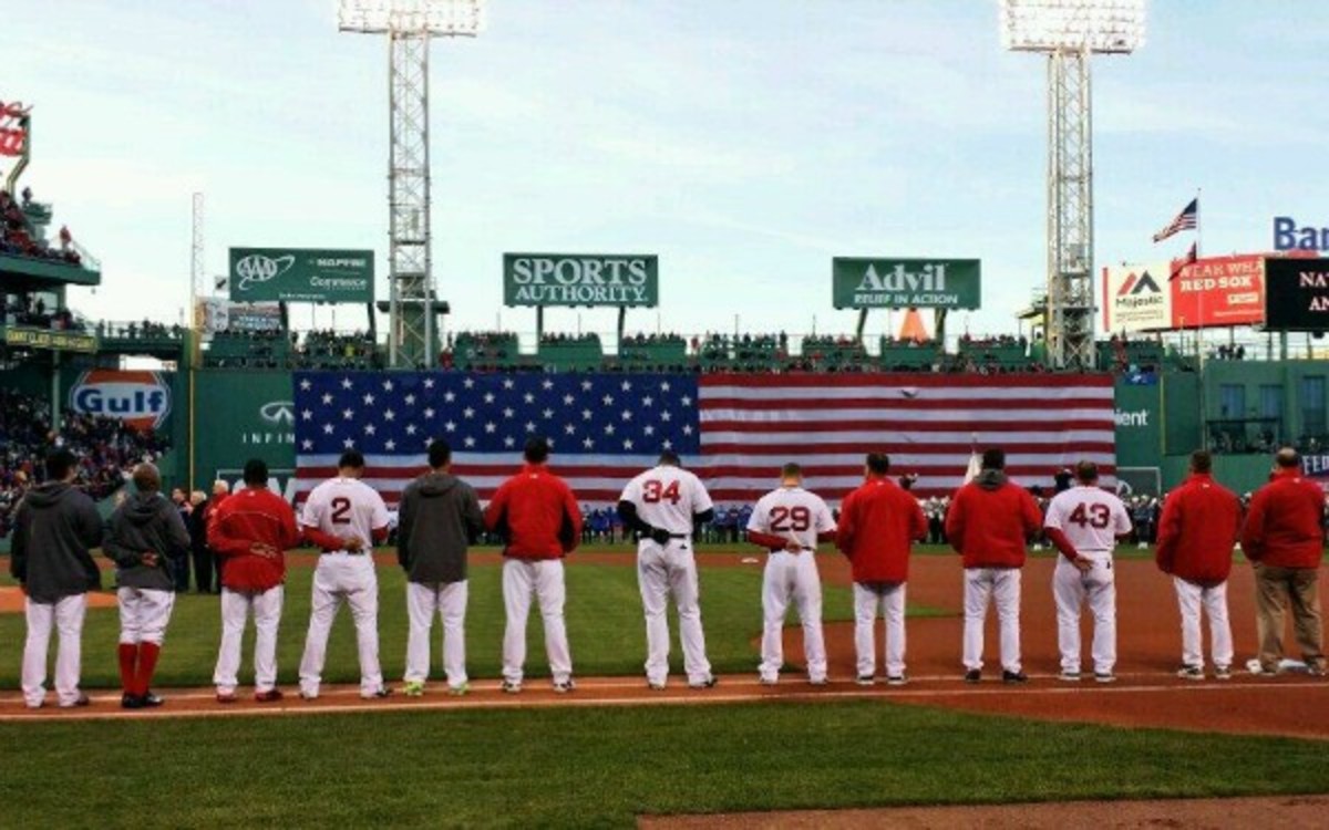 Boston Red Sox honor Boston Marathon victims before Sunday's game