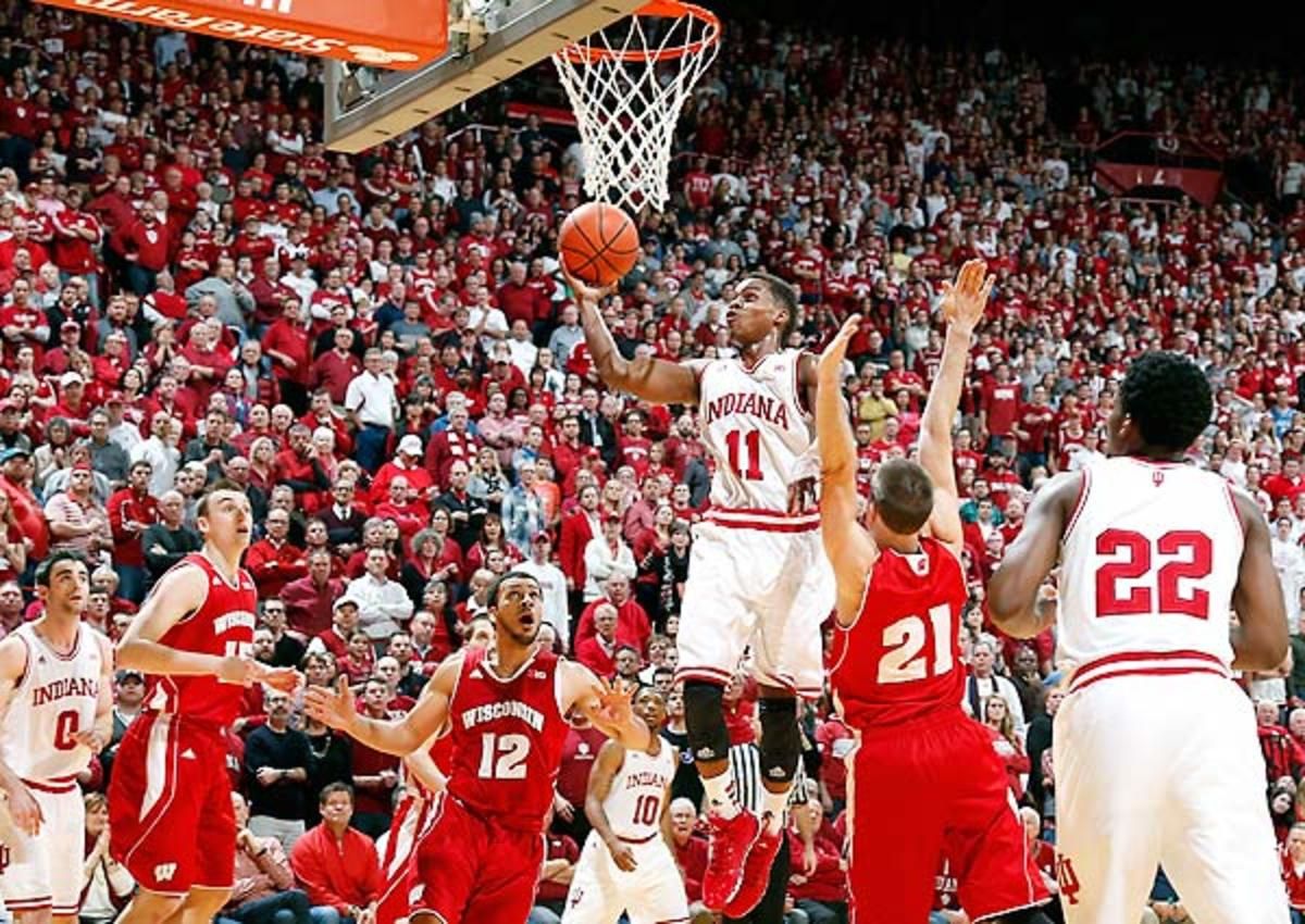 The normally staunch Wisconsin defense caved to Indiana's dribble penetration.