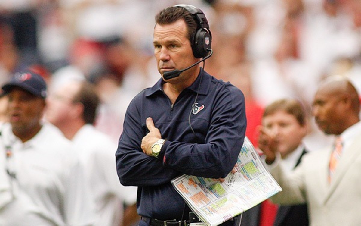 Gary Kubiak was taken to a Houston hospital after collapsing on the field.