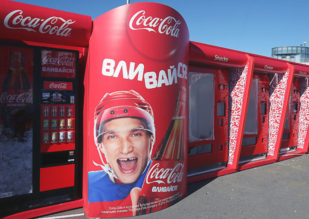 Alexander Ovechkin's face is nearly inescapable in Russia during the Sochi Olympics.