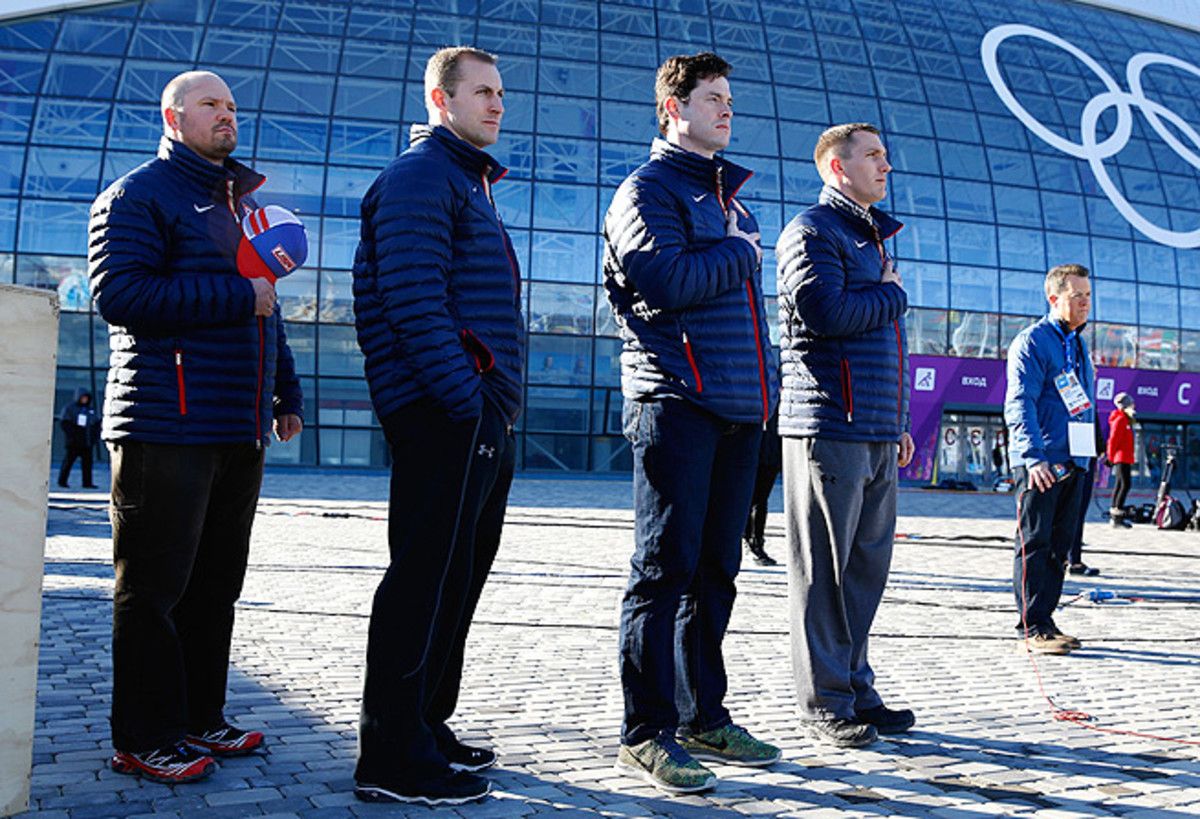 Steven Holcomb (left) and his teammates arrived to Sochi early to help acclimate to the situation.