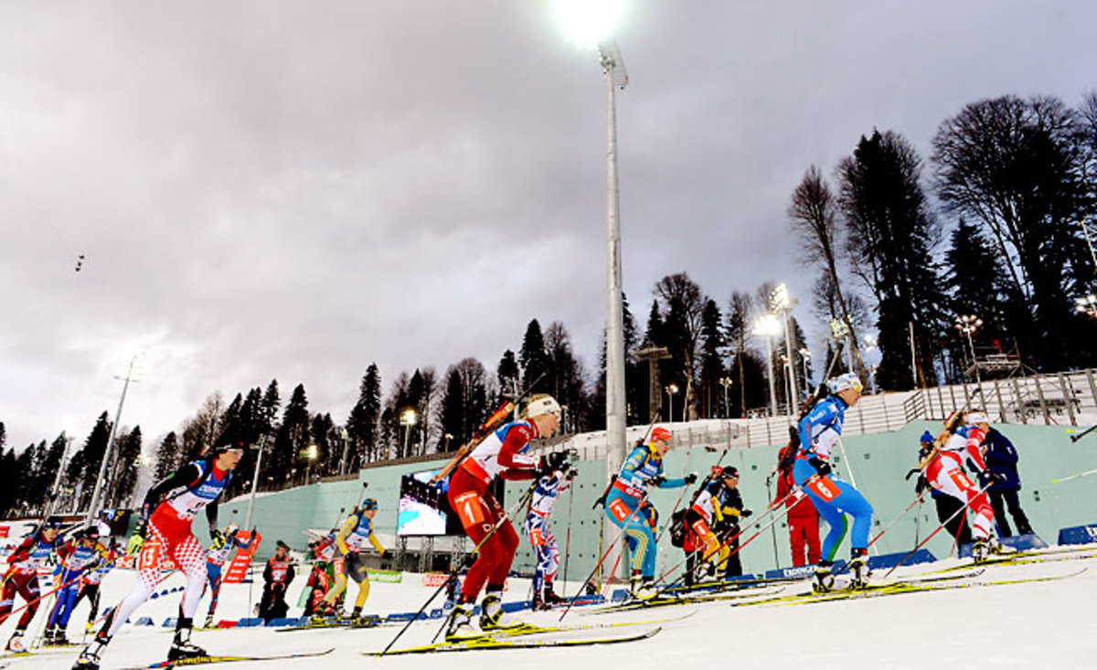 Laura Cross-Country Ski and Biathlon Center features two separate stadiums in the mountains.