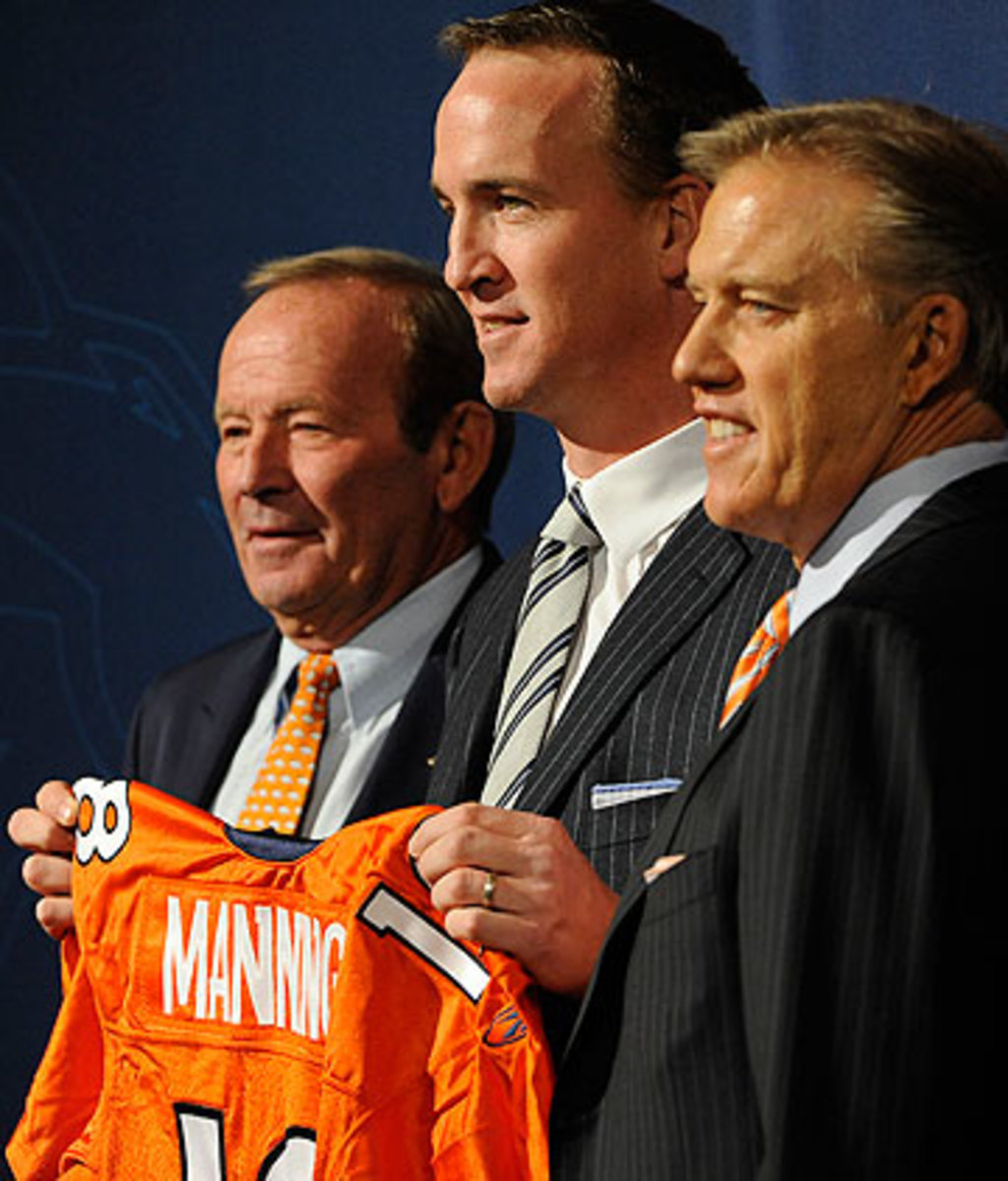Denver's direction changed course when Peyton Manning told Pat Bowlen and John Elway he was signing with the Broncos. (Joe Amon/Getty Images)