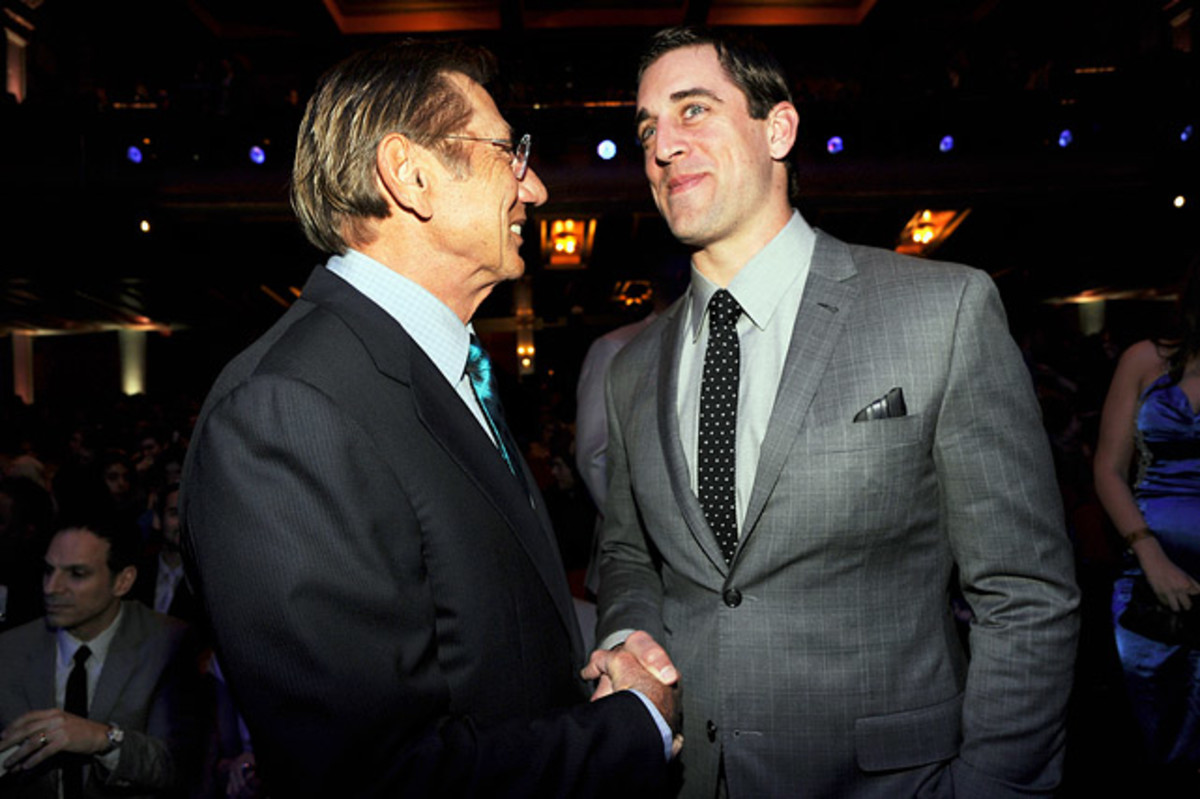Joe Namath and Aaron Rodgers
