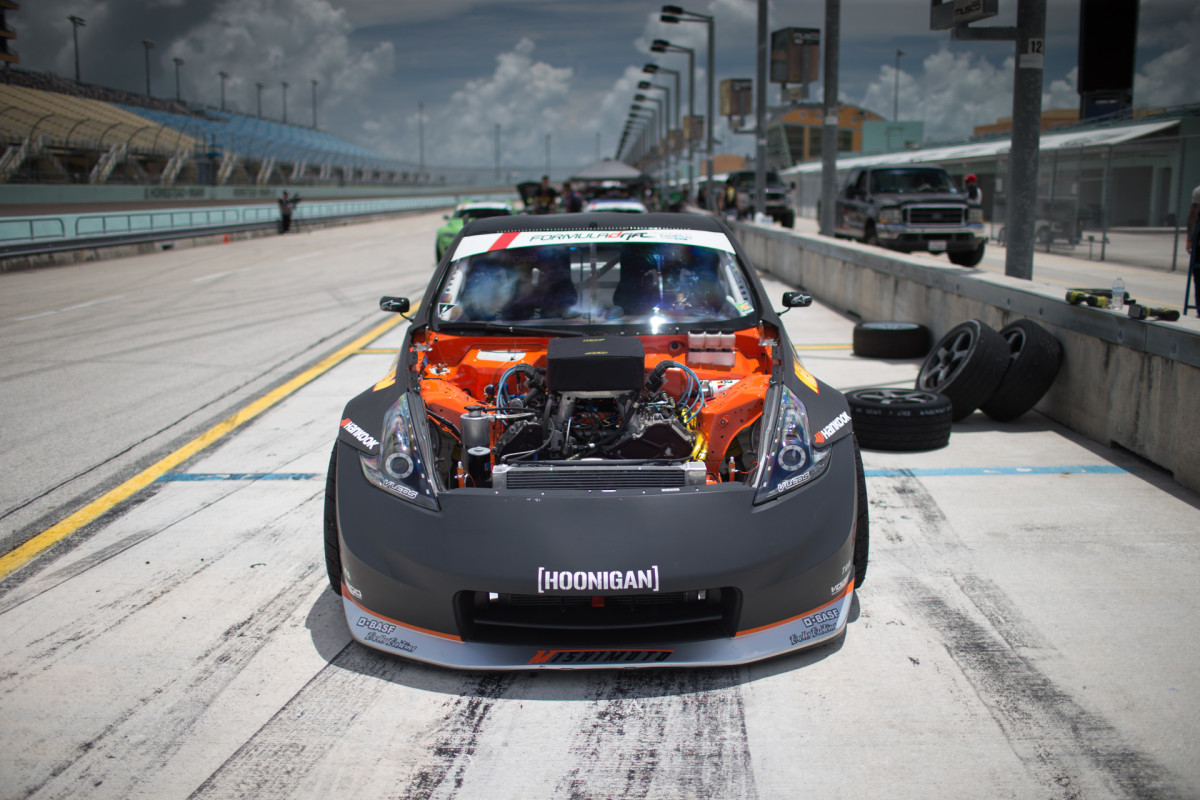 A look under the hood of Forsberg's Hankook Tire Nissan 370Z.