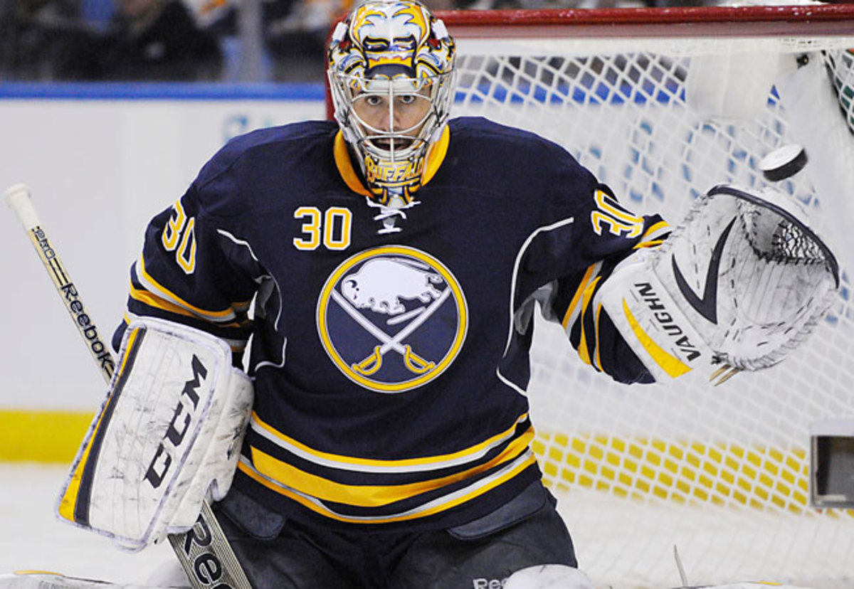 His 3-2 victory over the Hurricanes on Tuesday night may have been one of Ryan Miller's last appearances for the Sabres. (AP Photo/Gary Wiepert)