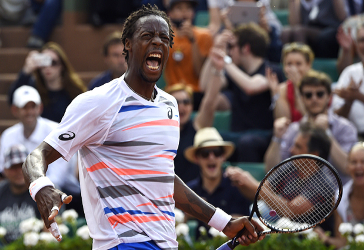 Gael Monfils won a hard-fought match against Fabio Fognini and will play Guillermo Garcia-Lopez in the fourth round. (Pascal Guyot/AFP/Getty Images)
