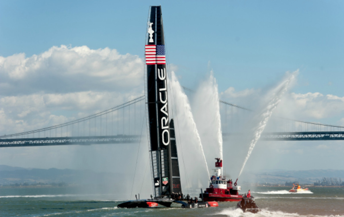 The Larry Ellison funded Oracle Team USA won the 2013 America's Cup. (AFP/Getty Images)