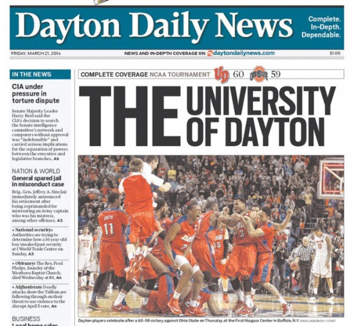 The Dayton Daily News' copy desk might be the biggest winners of March Madness thus far.