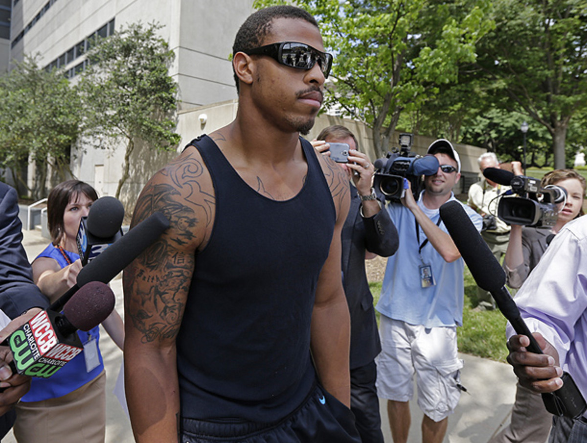 Details remain murky about what exactly happened between Greg Hardy and his girlfriend. (AP)