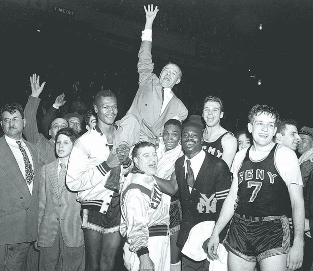 CCNY won the NCAA title at Madison Square Garden in 1950 and then captured the NIT 10 days later. 