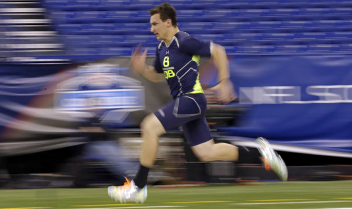 Johnny Manziel measured in just shy of 6-feet tall this weekend, but he showed off his speed. (Michael Conroy, AP)