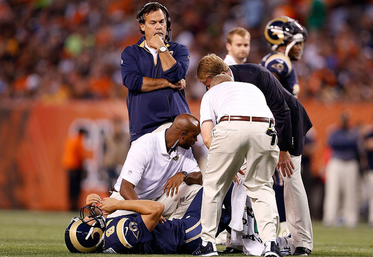Once the season concludes, Sam Bradford will have played 49 regular season games and sat out 31 in his first five years in the league. (Joe Robbins/Getty Images)