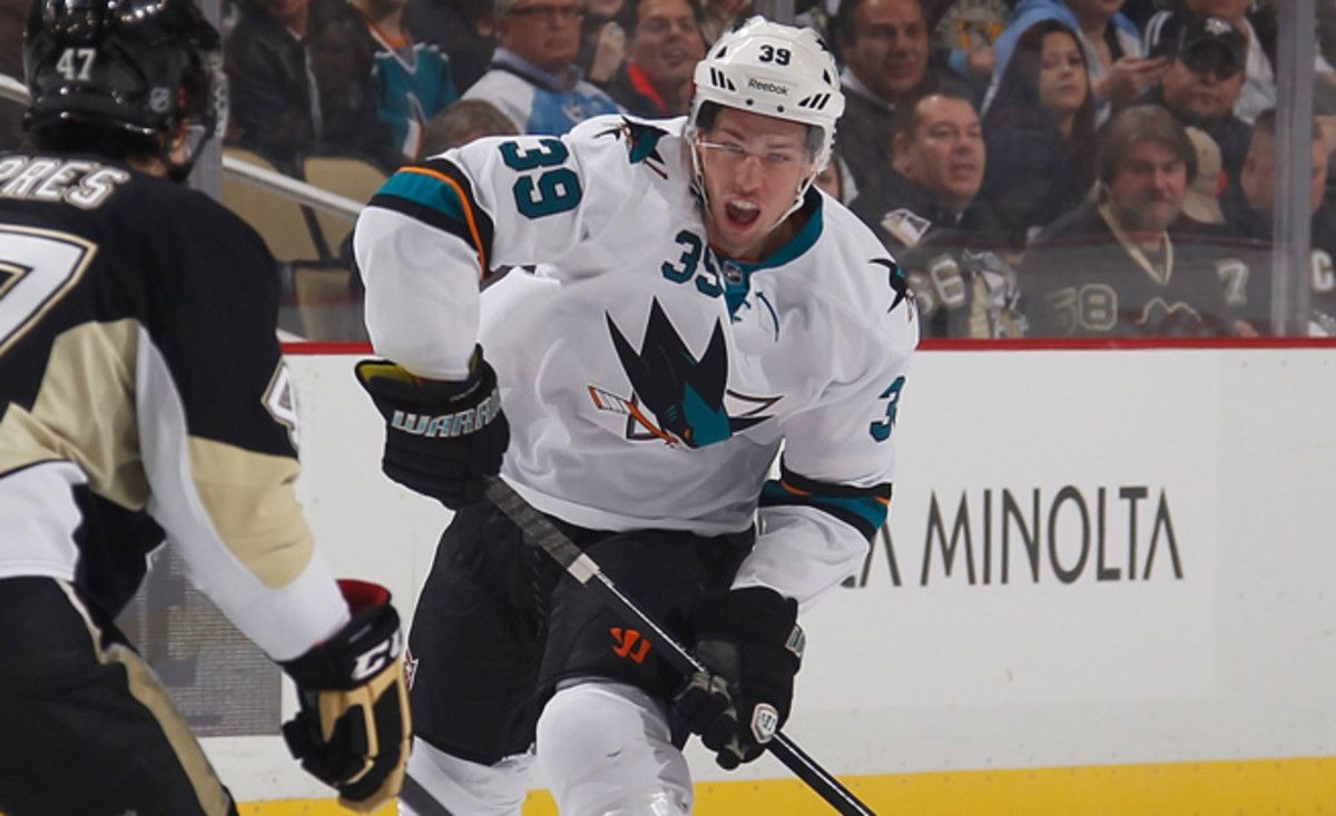Logan Couture is the Sharks' fourth-leading scorer with 14 goals and 35 points through 43 games this season.
